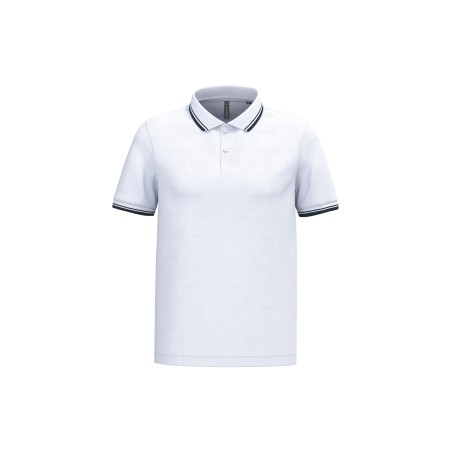 Men\\\'s short-sleeved poloshirt with contrasting piping