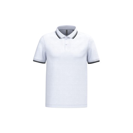 Men\\\'s short-sleeved poloshirt with contrasting piping