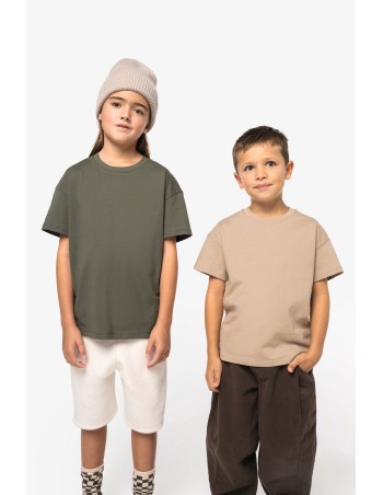 Camiseta ecorresponsable de hombros caídos infantil