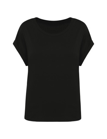 Eco-friendly ladies\\\' rolled-up sleeves t-shirt 2