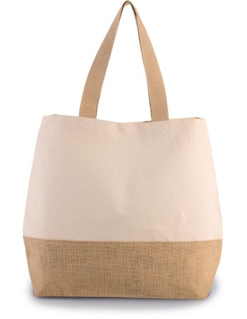 Canvas & jute hold-all shopper bag
