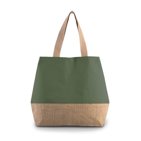 Bolsa shopper de yute & algodón canvas