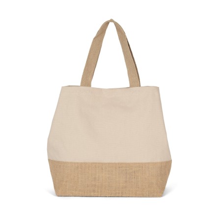 Bolsa shopper de yute & algodón canvas