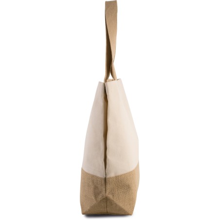 Canvas & jute hold-all shopper bag