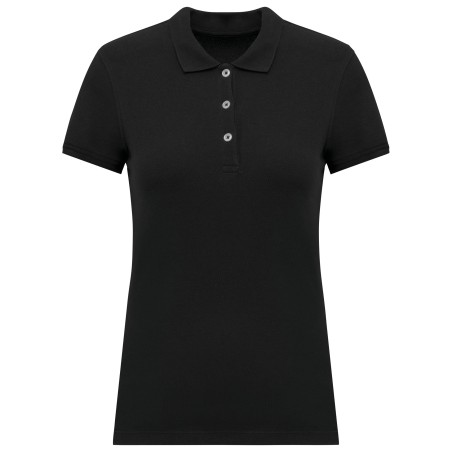 Polo de punto piqué manga corta mujer