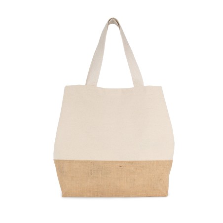 Bolsa shopper de yute & algodón canvas