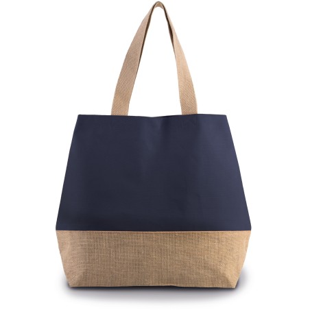 Bolsa shopper de yute & algodón canvas