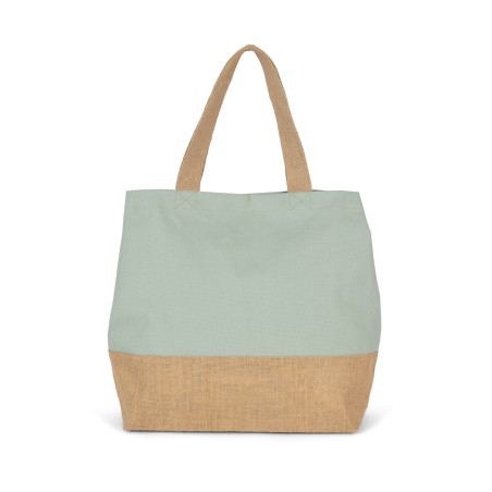 Bolsa shopper de yute & algodón canvas