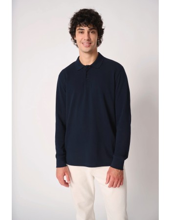 Men\\\'s pique long sleeves polo shirt