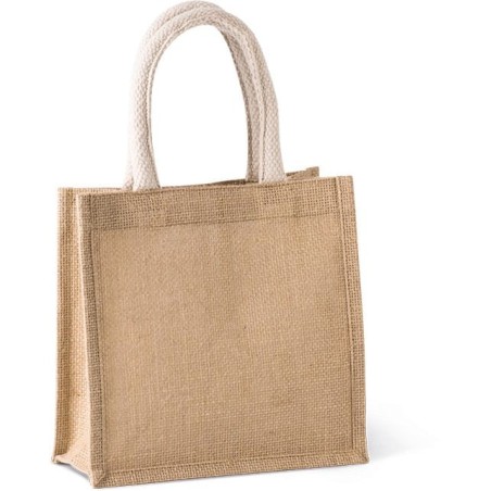 Bolsa estilo tote de tela de yute, modelo pequeño
