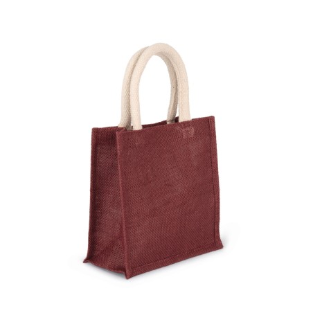Bolsa estilo tote de tela de yute, modelo pequeño
