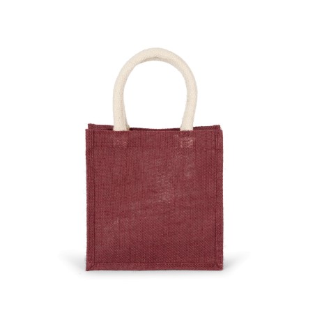 Bolsa estilo tote de tela de yute, modelo pequeño