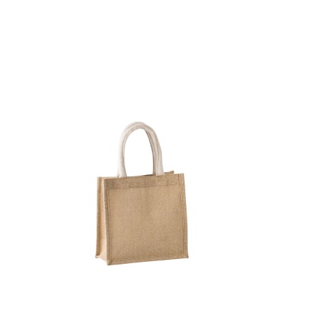 Bolsa estilo tote de tela de yute, modelo pequeño