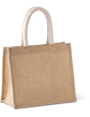 Bolsa estilo tote de tela de yute, modelo mediano