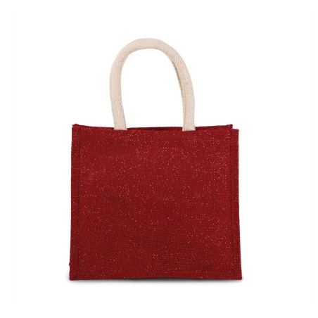 Bolsa estilo tote de tela de yute, modelo mediano