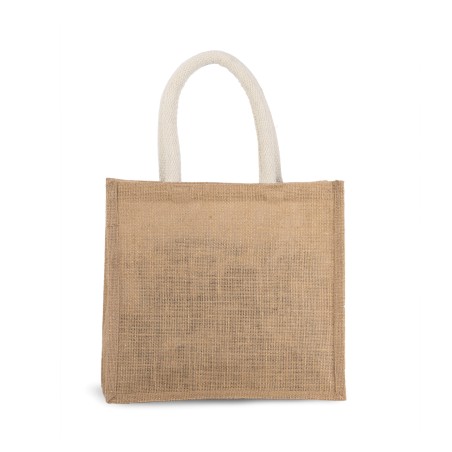 Bolsa estilo tote de tela de yute, modelo mediano