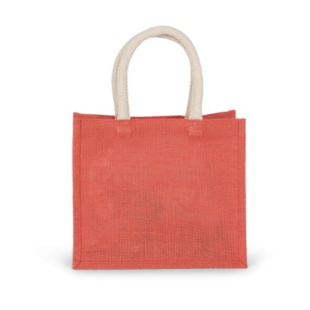 Bolsa estilo tote de tela de yute, modelo mediano