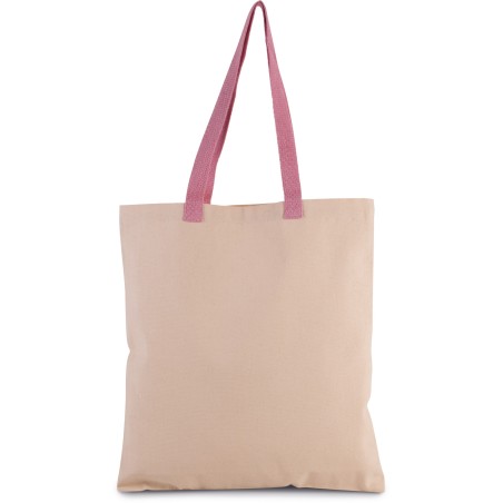 Bolsa shopper tejido canvas plana con asas contrastadas