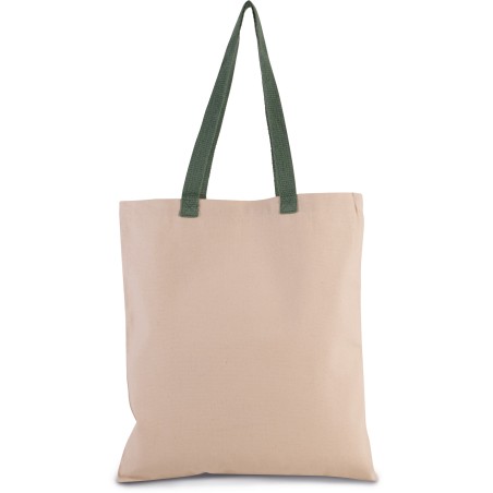 Bolsa shopper tejido canvas plana con asas contrastadas