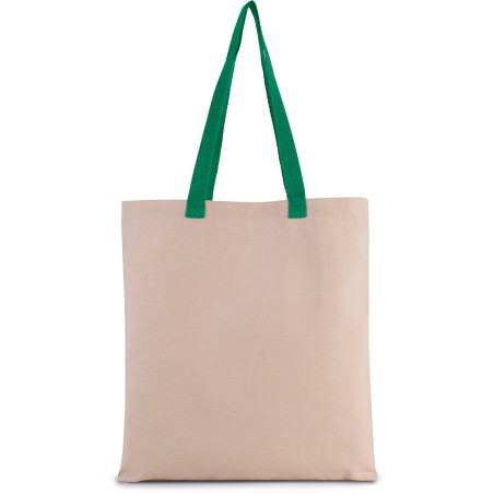 Bolsa shopper tejido canvas plana con asas contrastadas