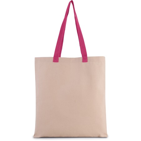 Bolsa shopper tejido canvas plana con asas contrastadas
