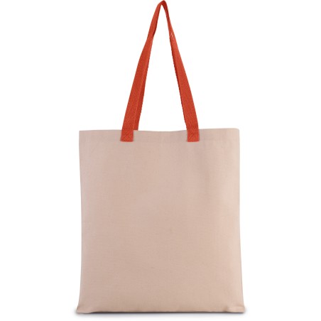 Bolsa shopper tejido canvas plana con asas contrastadas