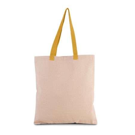 Bolsa shopper tejido canvas con fuelle y asas contrastadas