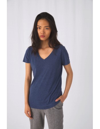 Camiseta Triblend cuello de pico mujer