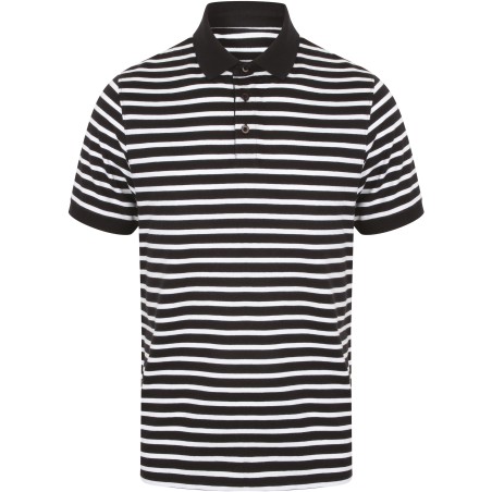 Striped jersey polo shirt