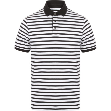 Striped jersey polo shirt