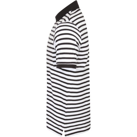 Striped jersey polo shirt
