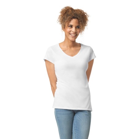 Camiseta SoftStyle cuello de pico mujer