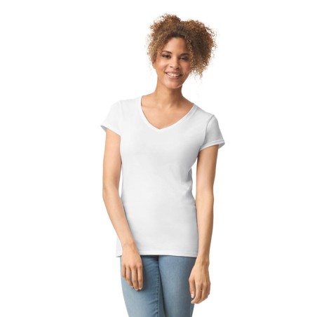 Camiseta SoftStyle cuello de pico mujer