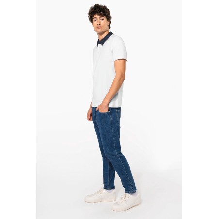 Polo jersey bicolor hombre