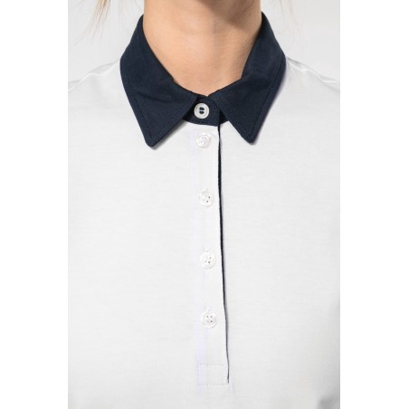 Polo jersey bicolor mujer