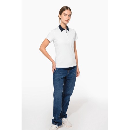 Polo jersey bicolor mujer