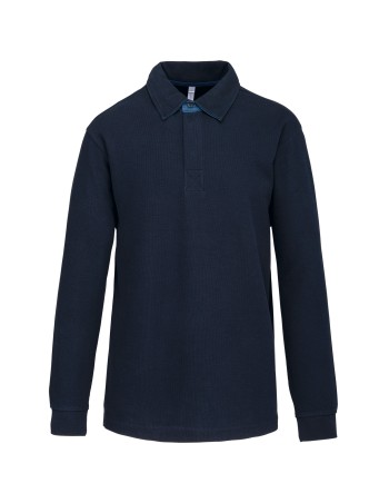 French rib - long-sleeved ribbed polo shirt 2