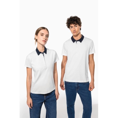 Polo jersey bicolor mujer