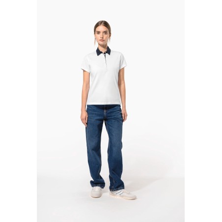 Polo jersey bicolor mujer