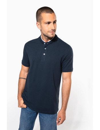 Polo con cuello mao manga corta hombre