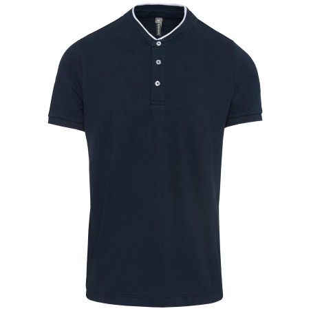 Men\\\'s short-sleeved polo shirt with Mandarin collar
