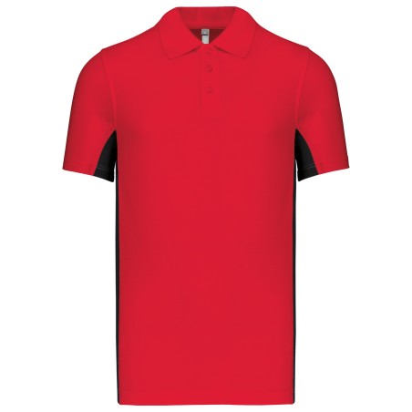 Men\\\'s two-tone short sleeved piqué polo shirt