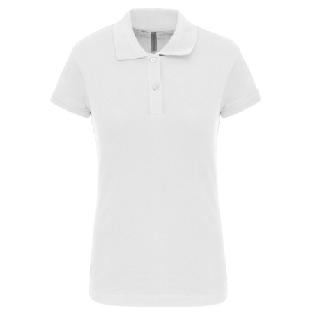 Polo de punto piqué manga corta mujer