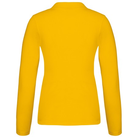 Polo piqué de manga larga de mujer