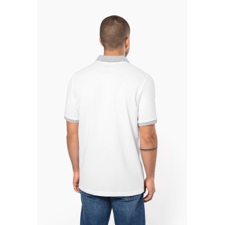 Polo piqué bicolor hombre