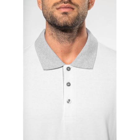 Polo piqué bicolor hombre