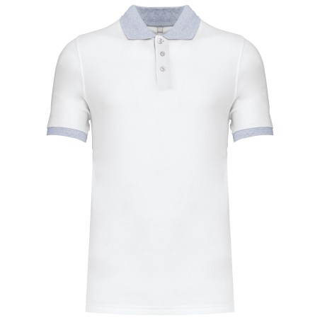 Polo piqué bicolor hombre