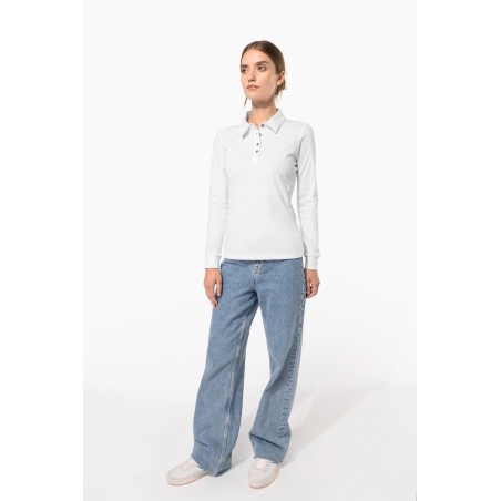 Polo jersey manga larga mujer