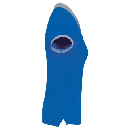 Polo piqué bicolor mujer