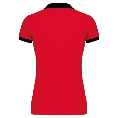 Polo piqué bicolor mujer